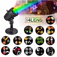 Ready Stock LED Projector Light 14 Patterns Christmas Halloween Birthday Wedding Thanks Giving Days Holiday Lights(Waterproof)