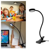 USB LED Desk Lamp With Clip On/Off Switch Dimmable Double Color Table Lamp Student Reading Beside Bedroom Night Light