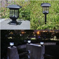 Outdoor Solar powered LED Garden Yard Bollard Pillar Light Post Lamp 3 LED blubs 13.5*13.5*47cm