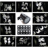 1X Winter Seasonal Christmas Led Projector 10 Patterns Halloween Rotating Projection Light (white)
