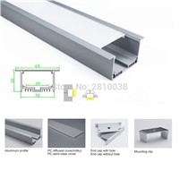 100 X 1M Sets/Lot Linear flange led strip aluminium profile and recessed alu T-shape led channel for wall or ceiling lamps
