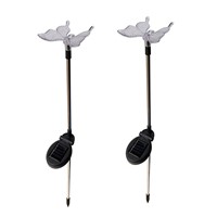 2pcs Colorful LED Solar Powered Light IP44 Outdoor Garden Path Decorative Light Lawn Landscape Lamp Butterfly / Dragonfly / Bird