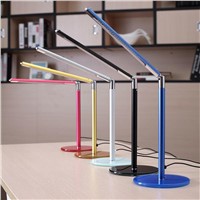 Simple Stylish Foldable LED Desk Lamp Sensitive Touch Switch Office Night Stand Reading Light - White (Europe Standard Adaptor)