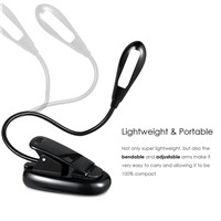 USB Rechargeable LED Reading Lamp Flexible 4 LED Clip Desk Light Book-reading Laptop Stand Lamp