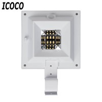 ICOCO 6 LED Solar Powered Ultr-Bright Light Waterproof Security Roof Gutter  Lamp for Garden Yard outdoor Sensor Wall Lamp