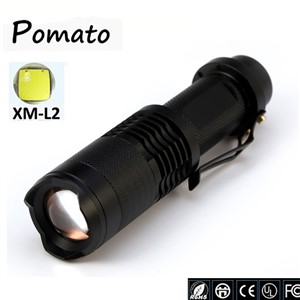 3000LM 5 Modes CREE XM-L2 high-quality Mini Black Waterproof LED Flashlight Zoomable lantern LED Torch penlight