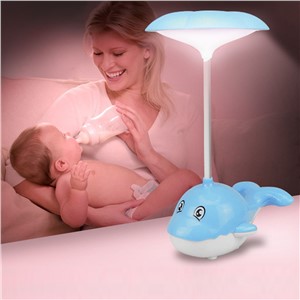 Flexible Dimmable Touch Control Portable LED Desk Lamp Indoor Lighting Cute Whale Eye-protecton Freely Bending Rechargeable