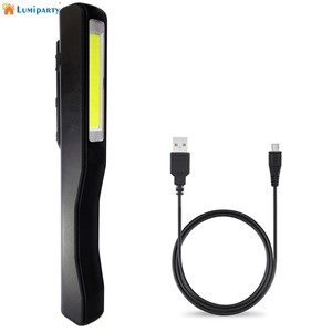 Lumiparty Utral Bright COB LED USB Charging Flashlight Worklight Portable Pen Inspection Light with Magnetic Clip for Camping