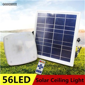 New arrival 56leds solar ceiling light Supper Bright Outdoor Garden Wall Ceiling  Camps Long Working time With Remote Control