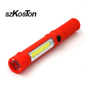 szKosTon Bright Penlight 2Modes COB Work light Flashlight Magnetic with Folding Hook Lamps Lanterna Torch USE 3*AAA battery