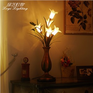 American flower romantic wedding table lamps bedroom bedside lamp simple modern creative personality decorative lamp ZA ZL377