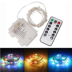 Remote Control 5M 50Led Mini Copper Wire String Lights lamp Decoration For Christmas Wedding Party Halloween National Day