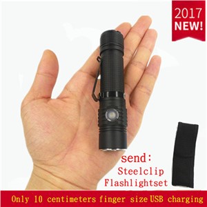 USB charging CREE XPL V6LED flashlight outdoor portable 18650 flashlight with a strong light flashlight can be charged