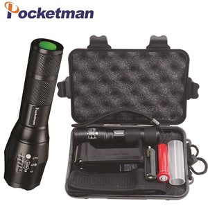 Newest 100% Authentic 3800 Lumens 5-Mode CREE XM-L T6 LED Flashlight Zoomable rechargeable Focus Torch by 1*18650 or 3*AAA