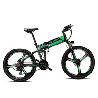 Cyrusher XF700 Unisex Folding Electric Bike Mountain Full Suspension 250 Watt 36V 21 Speeds Ebike for Outdoor Recreation Bicycle