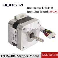 1pcs 17HS2408 4-Lead Nema17 Stepper Motor 42 Motor 42BYGH 0.6A CE ROSH ISO CNC &amp;amp; 3D Printer