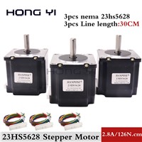 3PCS 23HS5628 4-Lead Nema 23 Stepper Motor 57 Motor NEMA23 Stepper Motor 2.8A ISO CNC Laser Grind Foam Plasma Cut