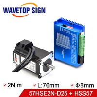 WaveTopSign NEMA 23 57HSE Closed Loop Stepper Motor &amp;amp; Driver 57HSE2N-D25 Motor + HSS57 Driver +Torque 2N. M