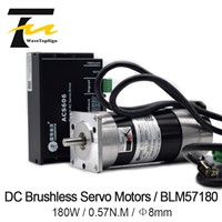 Leadshine 180W Brushless DC Servo Motor+Drive Kit BLM57180-1000+ACS606+Cable 6.7A 0.57NM 3000RPM Pulse Control