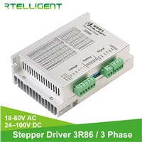 Rtelligent Nema 34 3Phase Stepper Motor Driver 18-80VAC 24-100VDC Motor Driver Controller for Nema17 23 34 CNC Kit Machine