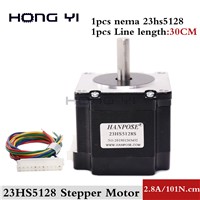 Stepper Motor NEMA 23 51mm (2.8A, 4-Wire 101N. Cm) 23HS5128 NEMA23 Black Motor for Robot &amp;amp; CNC Laser Grind Foam Plasma Cut
