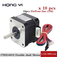 10pcs/Lot Nema17 Dual Shaft CNC Stepper Motor 42x34 NEMA 17 Stepper Motor 1.3A 28N. Cm Double Shaft Stepping Motor