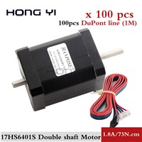 100pcs NEMA 17 Stepper Motor Double Shaft 1.8A 0.73N. M Dual Shaft D=5mm 42x60mm Nema17 Stepping Motor for CNC Machine 3D Printer