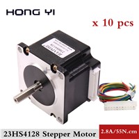 10pcs 57 Hybrid Stepper Motor NEMA 23 1.8 Degree 2 Phase 41mm 0.55N. m 2.8A Stepper Motor for 3D Printer Monitor Equipment