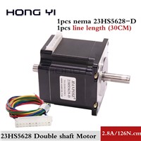 Free Shipping NEMA 23 Stepper Motor Double Shaft 2.8A 12.6N. M Dual Shaft D=8mm 57x56mm Nema23 Stepping Motor for CNC