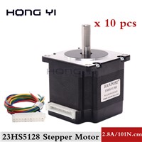 10pcs NEMA 23 Stepper Motor 51mm 2.8A 101N. Cm Black Motor for Robot &amp;amp; CNC Laser Grind Foam Plasma Cut