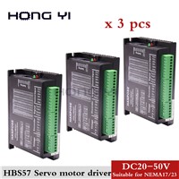 3PCS HBS57 Hybrid Servo Motor Drive with 57 Series Closed-Loop Motor Current: 7A Subdivision Range: 200~51200ppr
