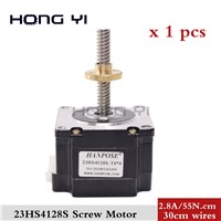 Free Shippingstepper Motor + Copper Nut Lead 2/4/8mm 41mm for CNC Laser &amp;amp; 3D Printer T8x8-310MM Nema23 Screw