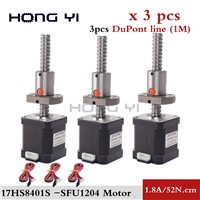 3pcs NEMA 17 Stepper Motor Ballscrew Sfu1204 Motor 42 Motor 48mm 52N. Cm for CNC Engraving Machine Or Precision Machine