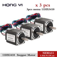 Free Shipping 3pcs Mini 4-Lead Nema11 34mm Stepper Motor 28 Motor Nema 11 Motor 1.0A 3D Printer Motor &amp;amp; CNC XYZ