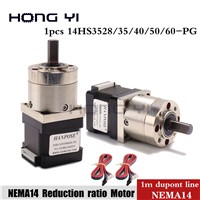 Nema 14 Stepper Motor 14HS3528 28/3540/50/60mm-PG 35 Motor Extruder Gear Stepper Motor Ratio 5.18:1 3.71:1 14:1Planetary Gearbox