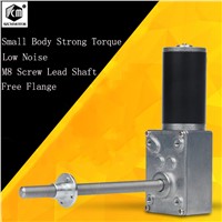 Power Torque Max 7N. M Worm Gear Motor with 115mm Length 8mm Diameter Screw Lead Shaft & Flange Low Speed Geared Motor