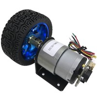 DC Encoder Gear Motor High Torque DC 6V 12V High Speed 7 To 1590RPM in DC Motor Reversible Adjustable Speed with Wheel Set