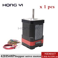 Free Shipping! Stepper Servo Motor with Drive 0.53N. m 2.0A 48mm Nema17 Drive Hybrid Stepper Servo Motor