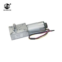 58mm*40mm Gearbox Reversed DC Worm Gear Motor with 16PPR Hall Sensor Encoder Strong Torque Worm Geared Motor 5840-555