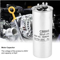 Motor Capacitor CBB65 450V 50UF Capacitor Start Motor Homopolar Electrolytic Capacitor for Air Conditioning