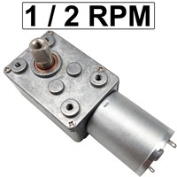 6V 12V DC Worm Gear Reducer Motor 24V High Torque 10KG DC Slow Speed Motor 1/2RPM Reduction Ratio 3000 Adjustable Speed Reversed