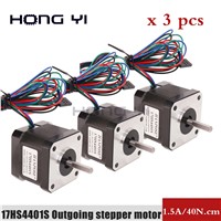 3PCS 42BYGH Nema17 Step Motor 4-Lead (17HS4401S) 42X40mm Nema17 Motor 1.8 Degree Stepper Motor