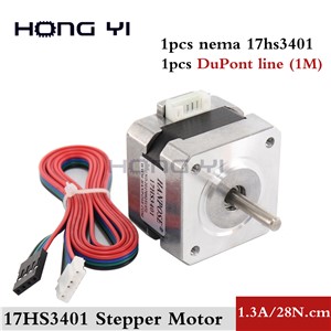 Free Shipping for 3D Printer 1pcs 17HS3401 4-Lead Nema17 Stepper Motor 42 Motor 42BYGH 1.3A CE ROSH ISO CNC with DuPont Line