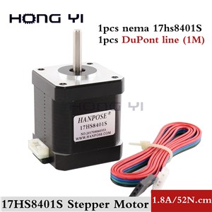 Free Shipping 1pcs 4-Lead Nema17 Stepper Motor 48mm / 78Oz-In / 1.8a Motor 1.7A 17HS8401-S Motor for 3D Printer with DuPont Line