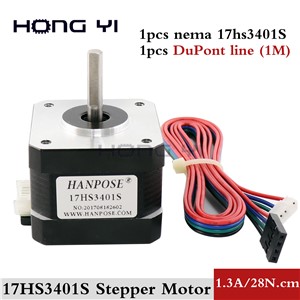 Free Shipping for 3D Printer 1pcs 17HS3401S 4-Lead Nema17 Stepper Motor 42 Motor 42BYGH 1.3A CE ROSH ISO CNC with DuPont Line