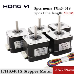 5pcs 17HS3401S Free Shipping & Quality 4-Lead Nema17 Stepper Motor 42 Motor 42BYGH 1.3A CE ROSH ISO CNC for 3D Printer