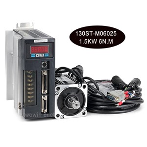 130ST-M06025 1.5KW 6N. M 1500W AC Servo Motor & Driver with 3 Meter Cable Motor Kits