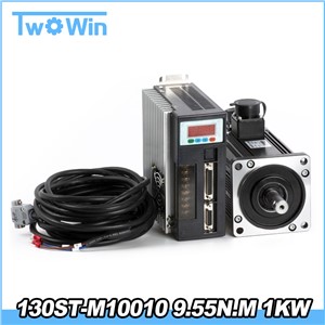 1KW 130ST-M10010 9.55N. M 1000rpm AC Servo Motor Kits CNC Sewing Machine Motor 1000w 130st M10010 Matched Driver with Cable