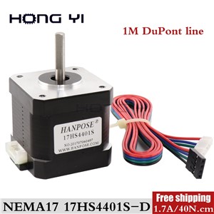 Free Shipping Nema 17 40MM Stepper Motor 42 Motor 4-Lead 17HS4401S NEMA17 42BYGH 1.7A with DuPont Line for 3D Printer & CNC