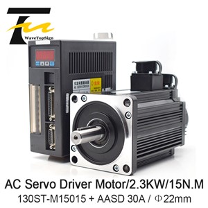 WaveTopSign AC Servo Motor Kit 130ST-M15015 220V 2.3KW 2300W 1500RPM 15N. M Servo Motor Driver AASD-30A 1.8KW 220V for CNC Router